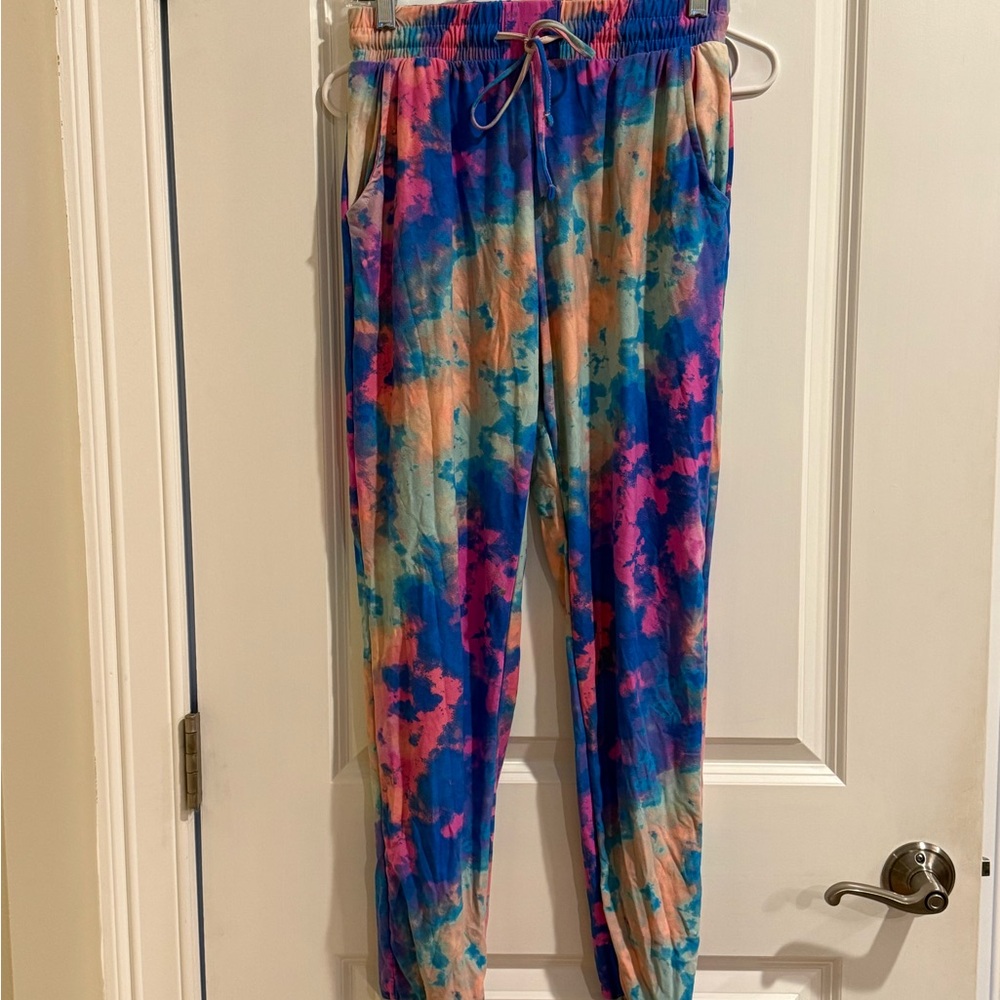 Jolie & Joy Multi-Color Tie-Dye Zip Hoodie and pants matching set - Picture 2 of 4